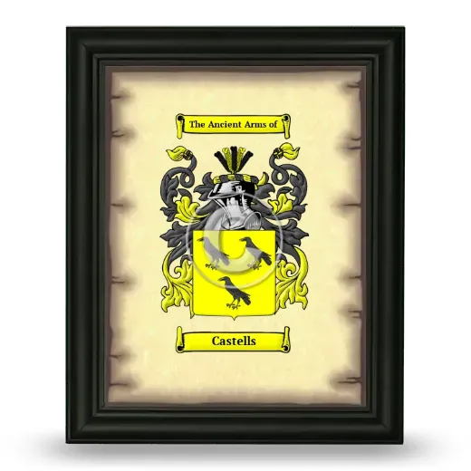Castells Coat of Arms Framed - Black