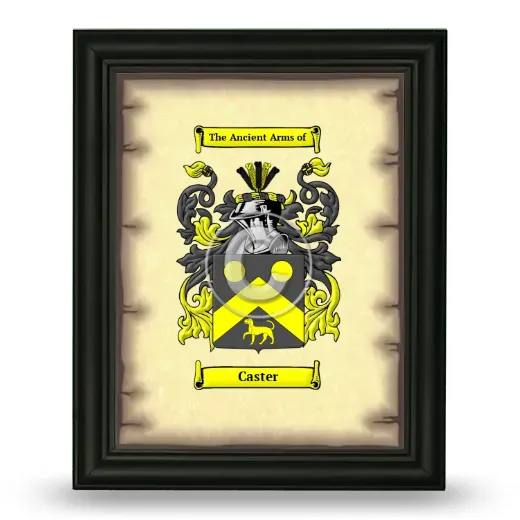 Caster Coat of Arms Framed - Black