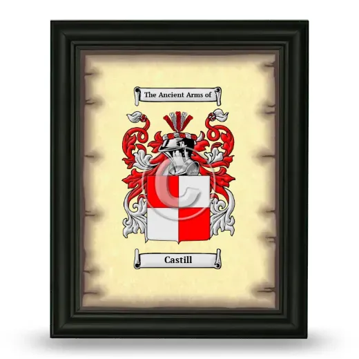 Castill Coat of Arms Framed - Black