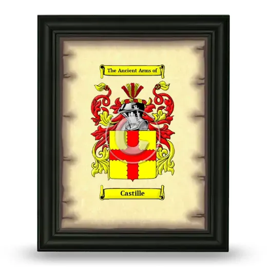 Castille Coat of Arms Framed - Black
