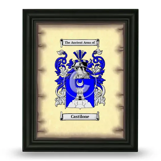 Castilone Coat of Arms Framed - Black