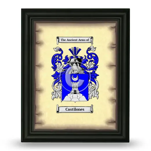 Castilones Coat of Arms Framed - Black