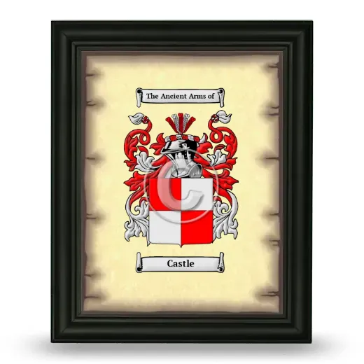Castle Coat of Arms Framed - Black