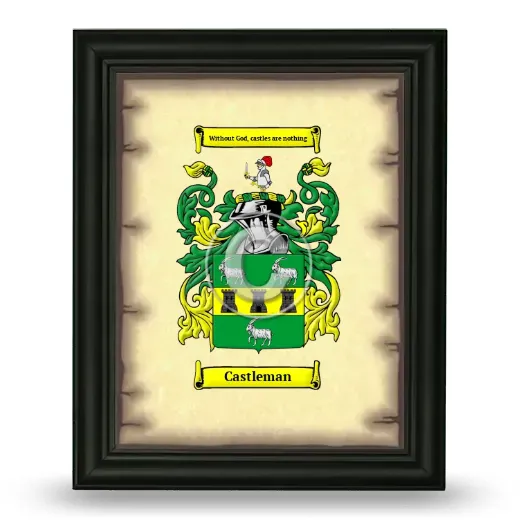 Castleman Coat of Arms Framed - Black