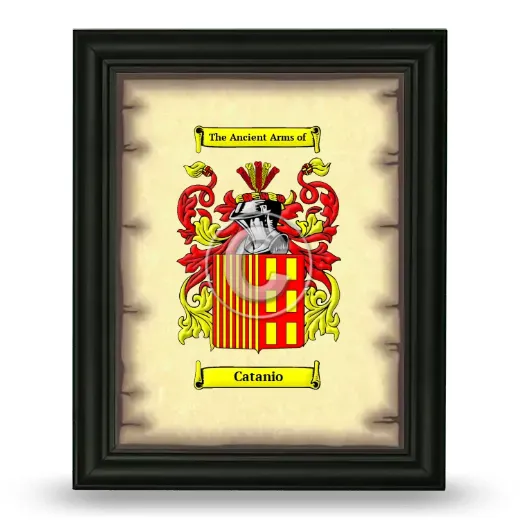 Catanio Coat of Arms Framed - Black