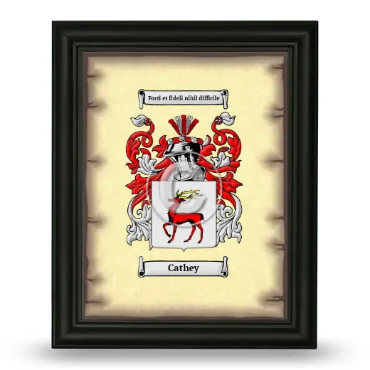 Cathey Coat of Arms Framed - Black