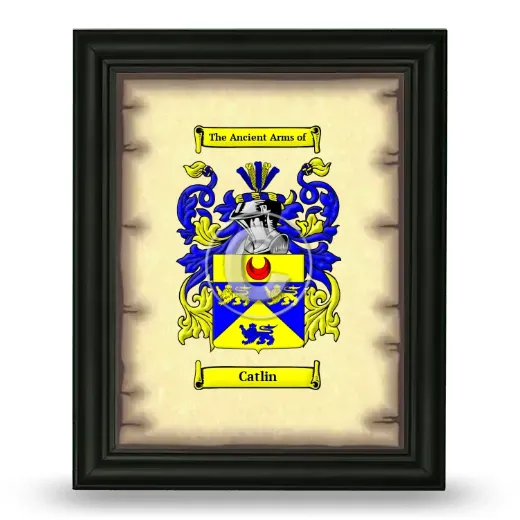 Catlin Coat of Arms Framed - Black