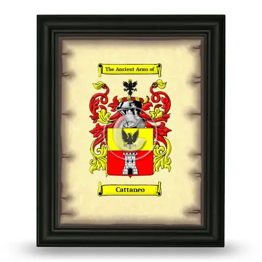 Cattaneo Coat of Arms Framed - Black