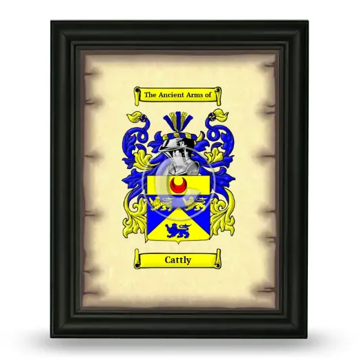 Cattly Coat of Arms Framed - Black