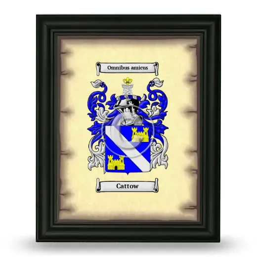 Cattow Coat of Arms Framed - Black