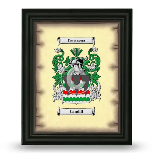 Caudill Coat of Arms Framed - Black