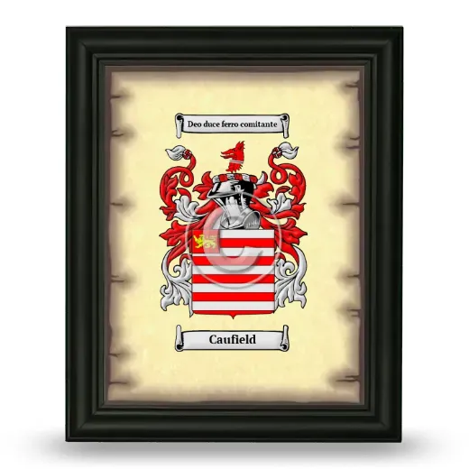 Caufield Coat of Arms Framed - Black