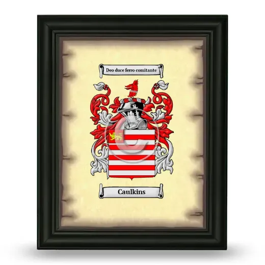 Caulkins Coat of Arms Framed - Black