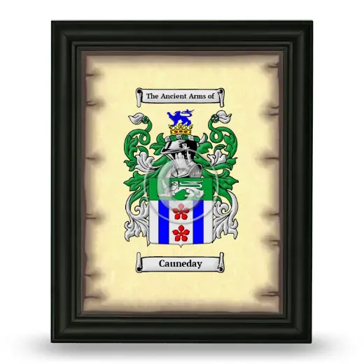 Cauneday Coat of Arms Framed - Black
