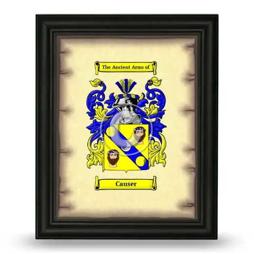 Causer Coat of Arms Framed - Black