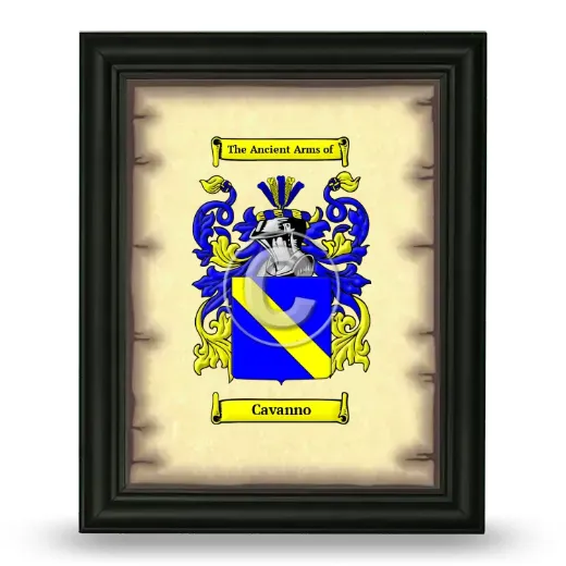 Cavanno Coat of Arms Framed - Black