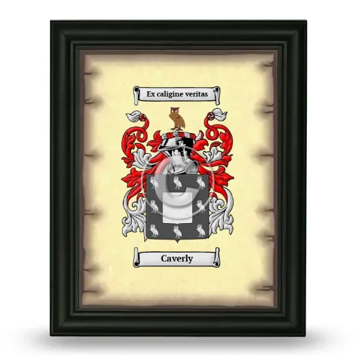 Caverly Coat of Arms Framed - Black