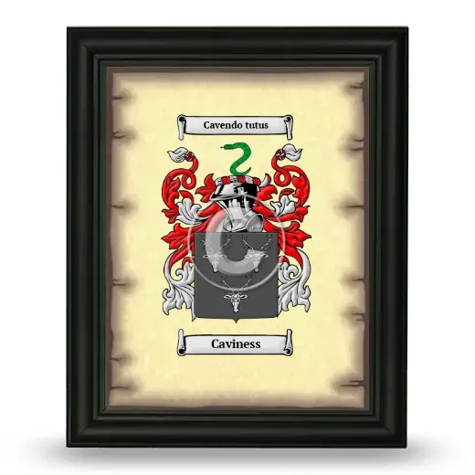 Caviness Coat of Arms Framed - Black