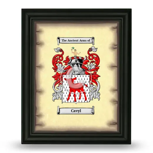 Cavyl Coat of Arms Framed - Black