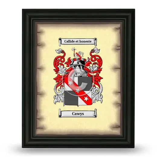 Cawys Coat of Arms Framed - Black