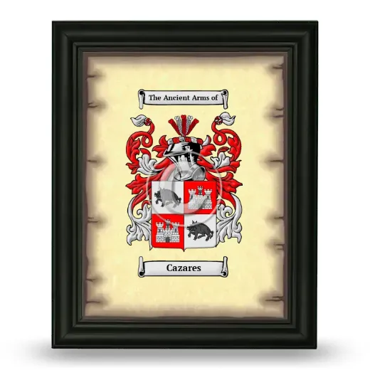 Cazares Coat of Arms Framed - Black