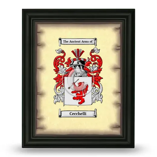 Cecchelli Coat of Arms Framed - Black