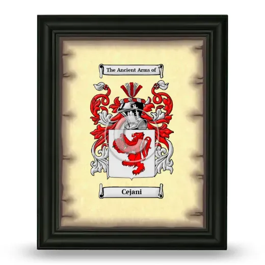 Cejani Coat of Arms Framed - Black