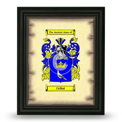 Celini Coat of Arms Framed - Black