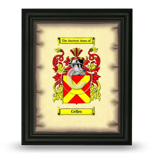Celles Coat of Arms Framed - Black