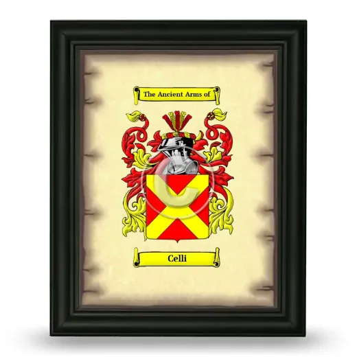 Celli Coat of Arms Framed - Black