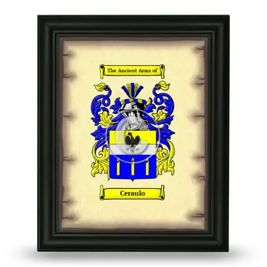 Ceraulo Coat of Arms Framed - Black