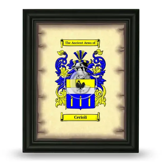 Cerioli Coat of Arms Framed - Black