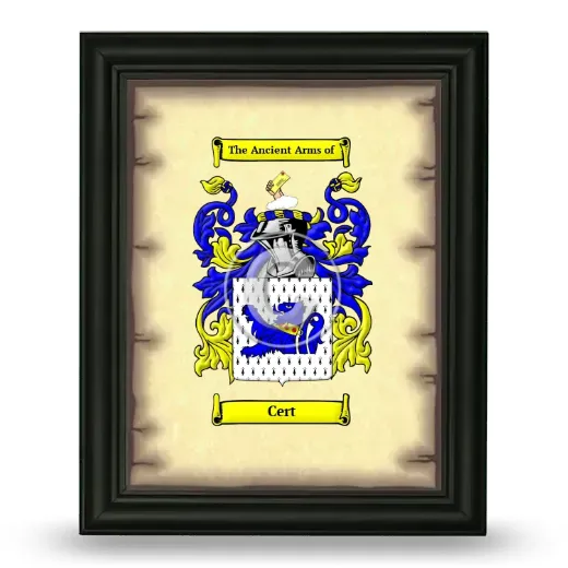 Cert Coat of Arms Framed - Black