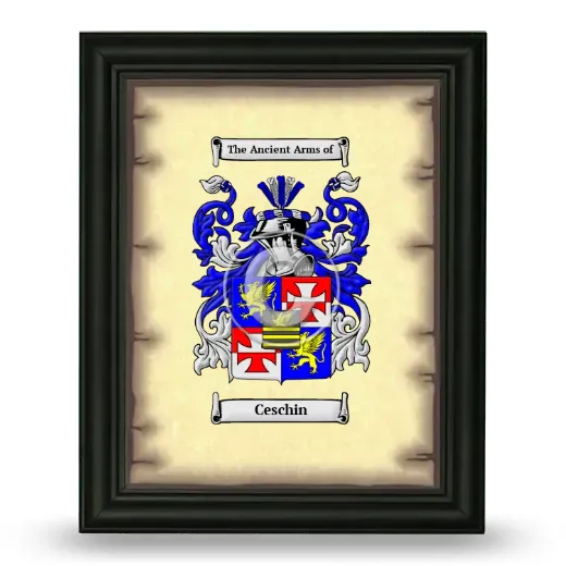 Ceschin Coat of Arms Framed - Black