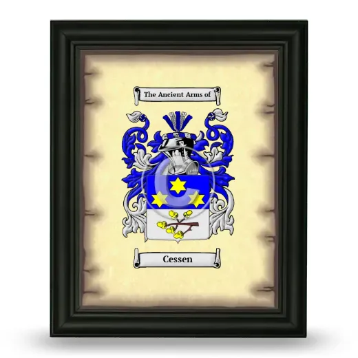 Cessen Coat of Arms Framed - Black