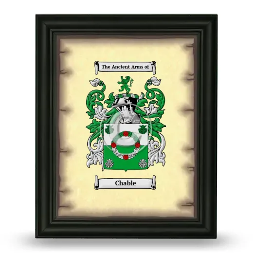 Chable Coat of Arms Framed - Black