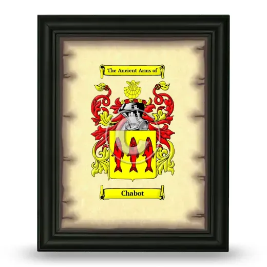 Chabot Coat of Arms Framed - Black