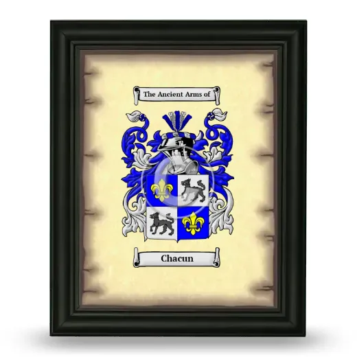 Chacun Coat of Arms Framed - Black