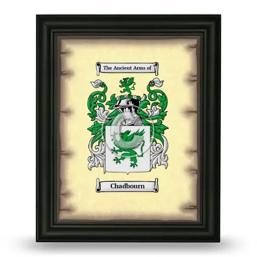 Chadbourn Coat of Arms Framed - Black