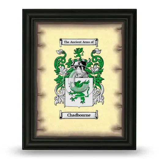 Chadbourne Coat of Arms Framed - Black