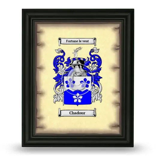 Chadour Coat of Arms Framed - Black