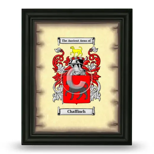 Chaffinch Coat of Arms Framed - Black