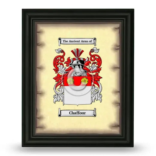 Chaffour Coat of Arms Framed - Black