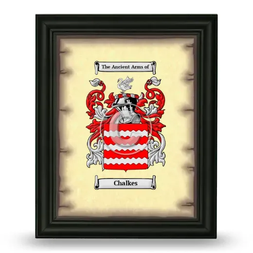 Chalkes Coat of Arms Framed - Black