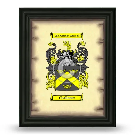 Challoner Coat of Arms Framed - Black