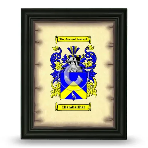 Chambarlhac Coat of Arms Framed - Black