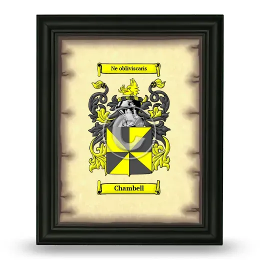 Chambell Coat of Arms Framed - Black