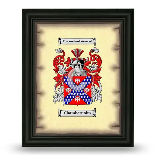 Chambernolm Coat of Arms Framed - Black