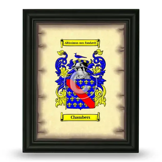 Chambers Coat of Arms Framed - Black