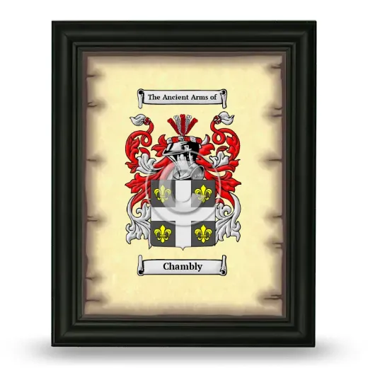 Chambly Coat of Arms Framed - Black
